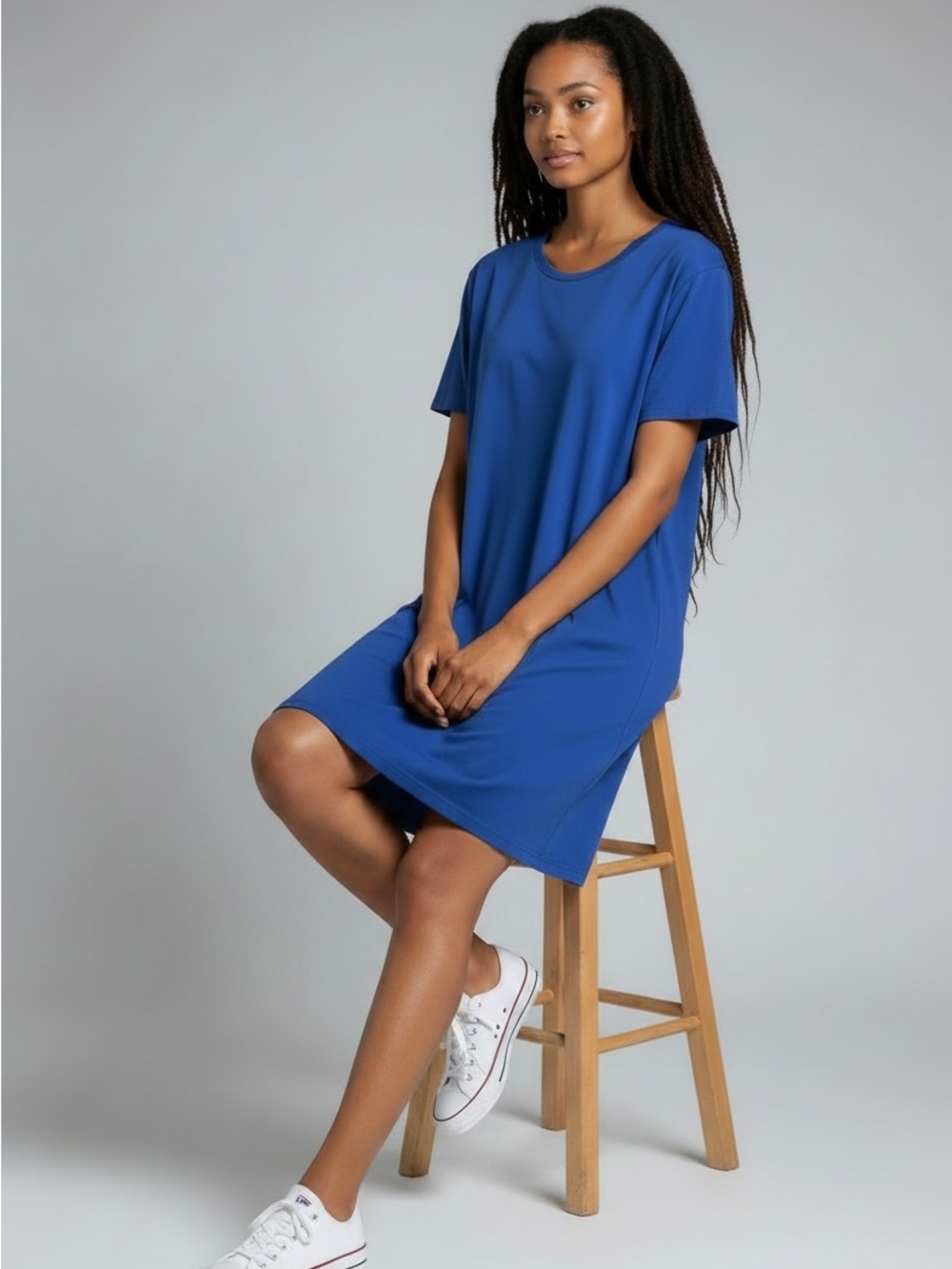 J Jill Wearever Royal Blue Knit Dress.